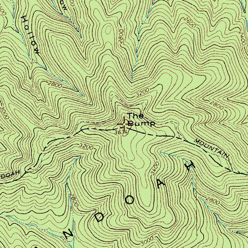 Topographic Map of The Bump, VA