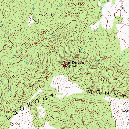 Topographic Map of The Devils Hopper, VA