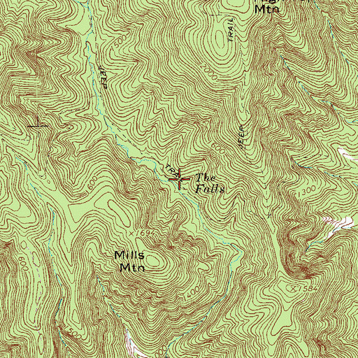 Topographic Map of The Falls, VA