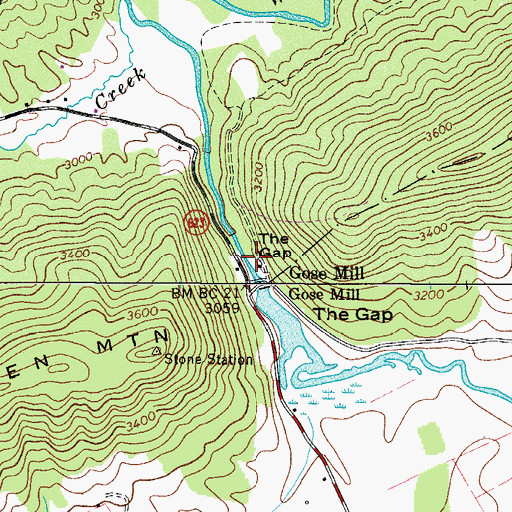 Topographic Map of The Gap, VA