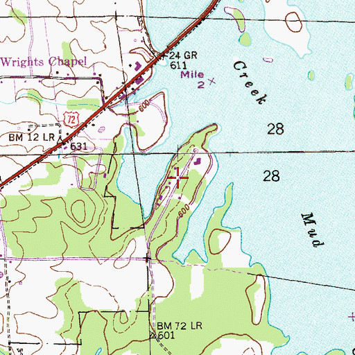 Topographic Map of Nacoochee Point Subdivision, AL