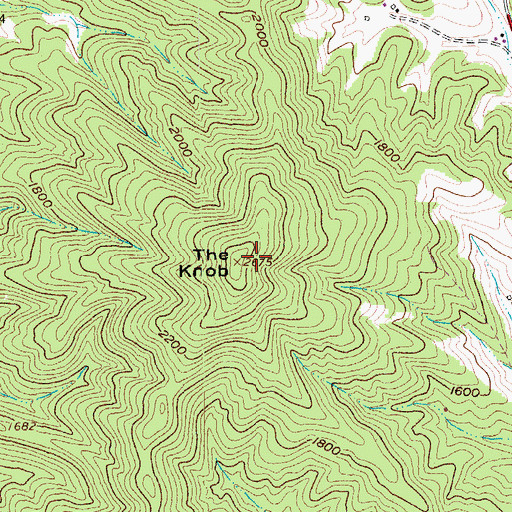 Topographic Map of The Knob, VA