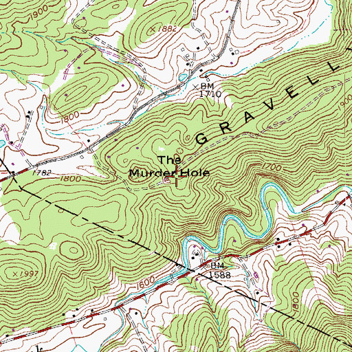 Topographic Map of The Murder Hole, VA