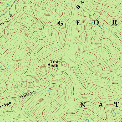 Topographic Map of The Peak, VA