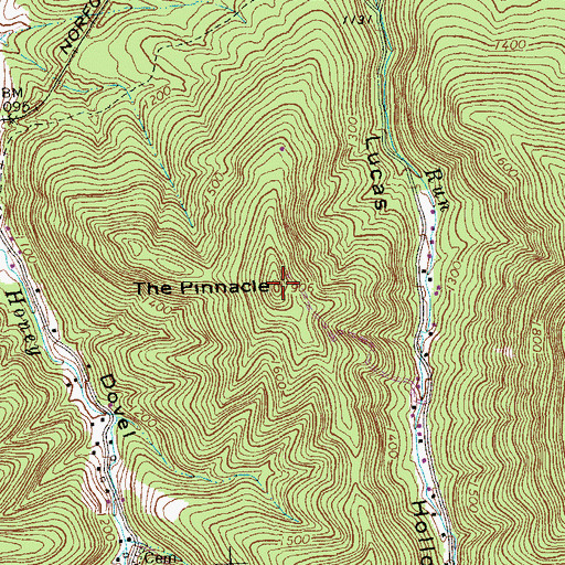 Topographic Map of The Pinnacle, VA