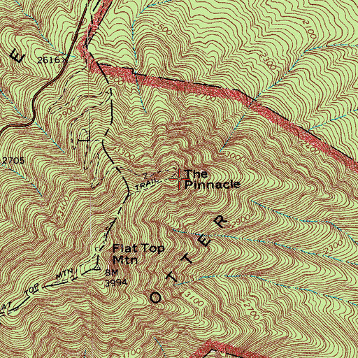 Topographic Map of The Pinnacle, VA