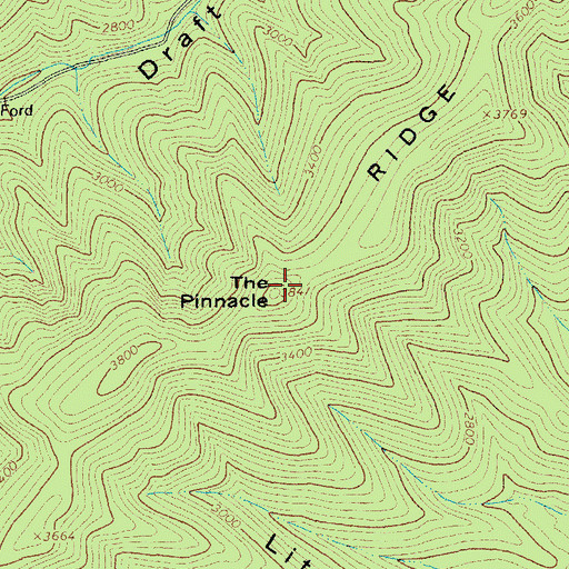 Topographic Map of The Pinnacle, VA