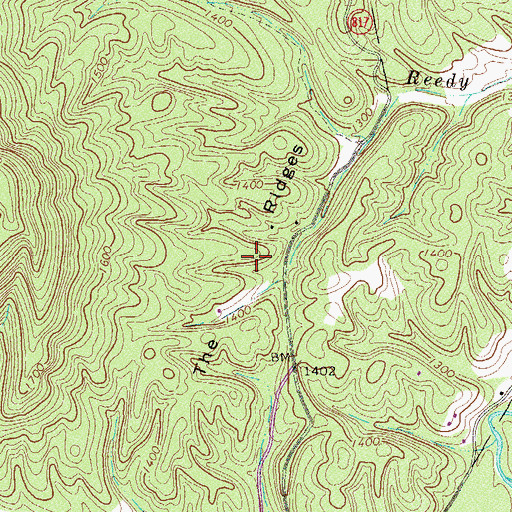 Topographic Map of The Ridges, VA