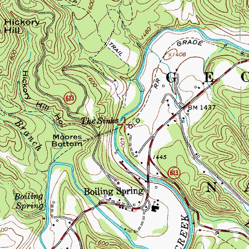 Topographic Map of The Sinks, VA
