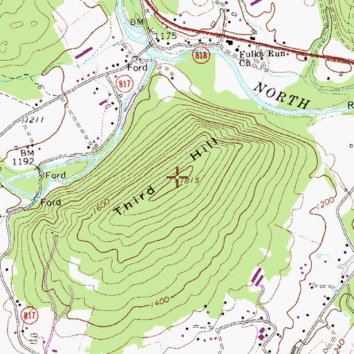 Topographic Map of Third Hill, VA
