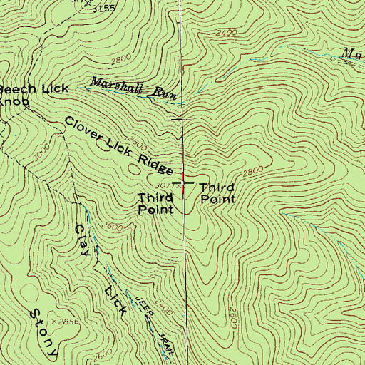 Topographic Map of Third Point, VA