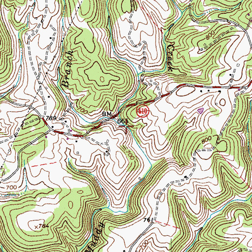 Topographic Map of Thomas Creek, VA