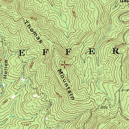 Topographic Map of Thomas Mountain, VA