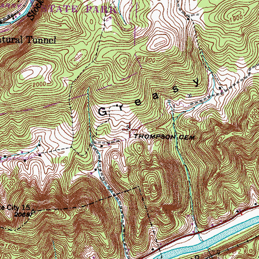 Topographic Map of Thompson Cemetery, VA