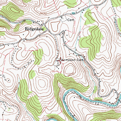 Topographic Map of Thompson Cemetery, VA