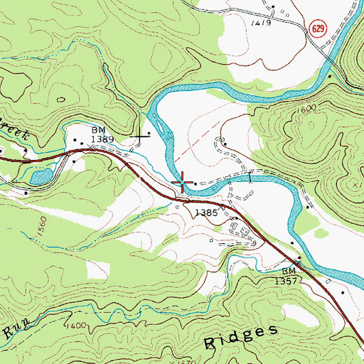 Topographic Map of Thompson Creek, VA