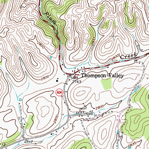 Topographic Map of Thompson Valley, VA