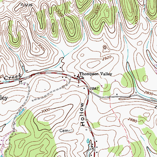 Topographic Map of Thompson Valley Church, VA