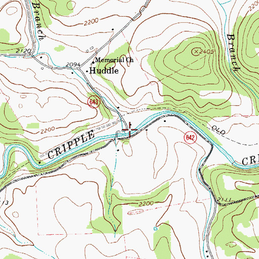 Topographic Map of Thorn Branch, VA