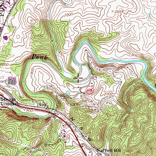 Topographic Map of Thorne Springs Branch, VA