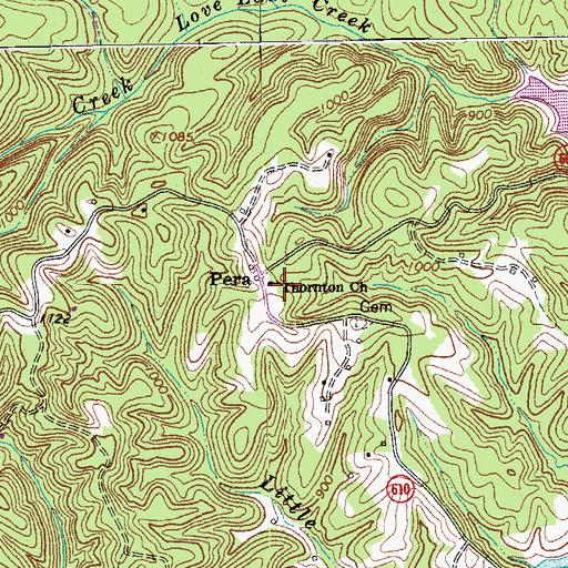 Topographic Map of Thornton Church, VA