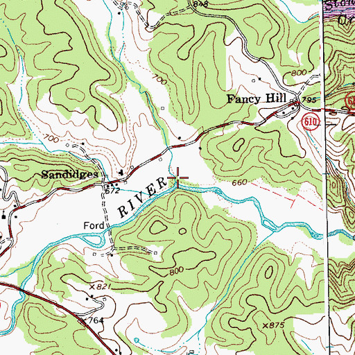 Topographic Map of Thrashers Creek, VA