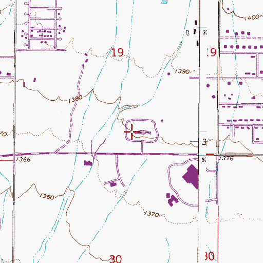 Topographic Map of Paradise Memorial Gardens, AZ