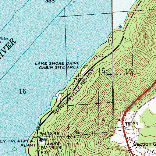 Topographic Map of Lake Shore Drive Subdivision, AL