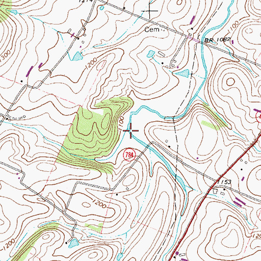 Topographic Map of Tide Spring Branch, VA