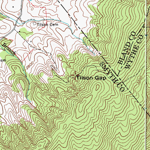 Topographic Map of Tilson Gap, VA