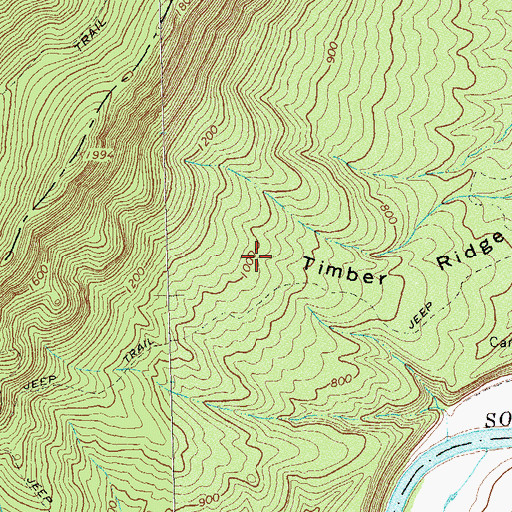 Topographic Map of Timber Ridge, VA