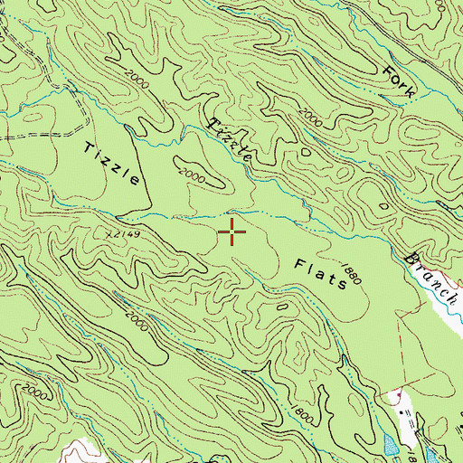 Topographic Map of Tizzle Flats, VA