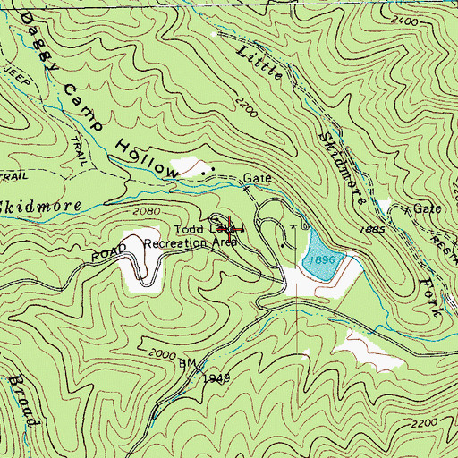 Topographic Map of Todd Lake Recreation Area, VA