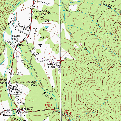Topographic Map of Tolley Cemetery, VA