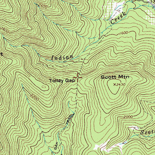 Topographic Map of Tolley Gap, VA