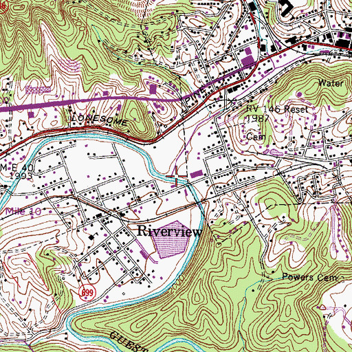 Topographic Map of Toms Creek, VA