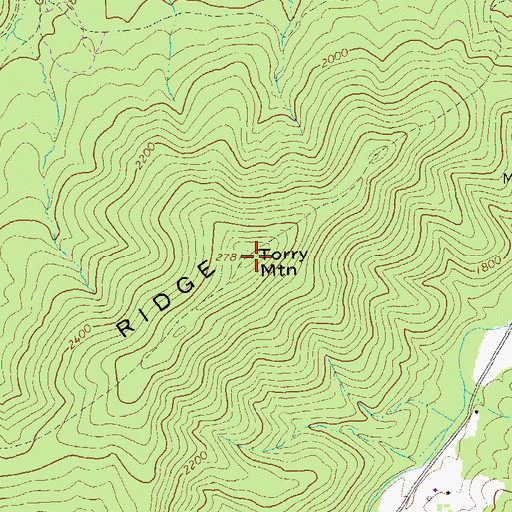 Topographic Map of Torry Mountain, VA