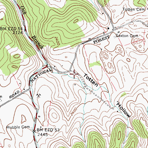 Topographic Map of Totten Hollow, VA