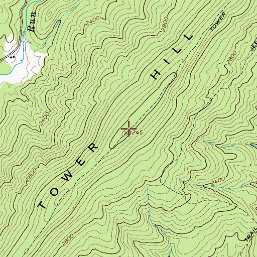 Topographic Map of Tower Hill Mountain, VA