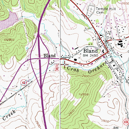 Topographic Map of Town Creek, VA