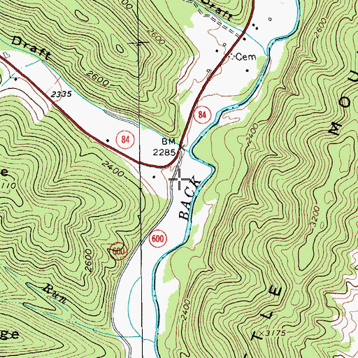 Topographic Map of Townsend Draft, VA
