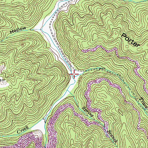 Topographic Map of Trace Fork, VA