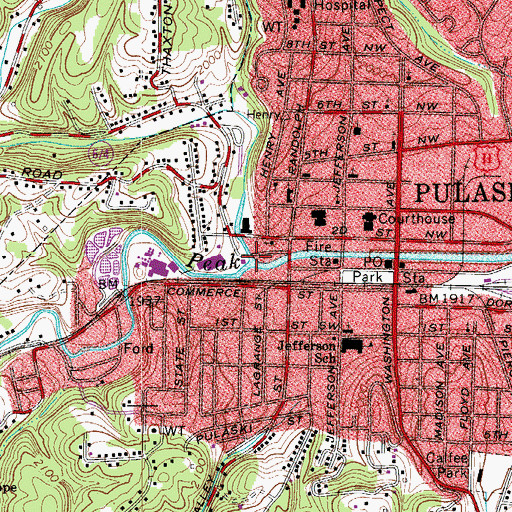 Topographic Map of Tract Fork, VA