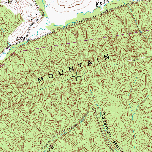 Topographic Map of Tract Mountain, VA