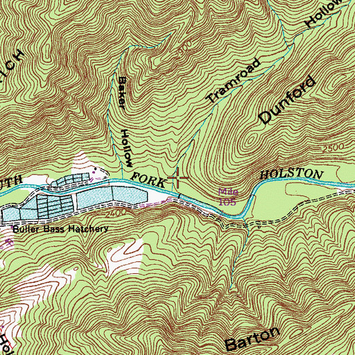 Topographic Map of Tramroad Hollow, VA