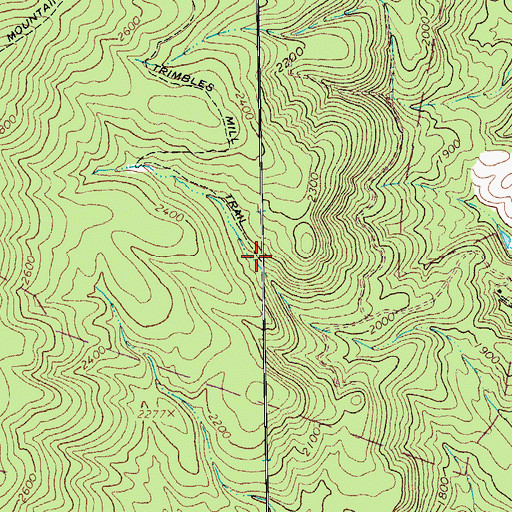 Topographic Map of Trimbles Mill Trail, VA