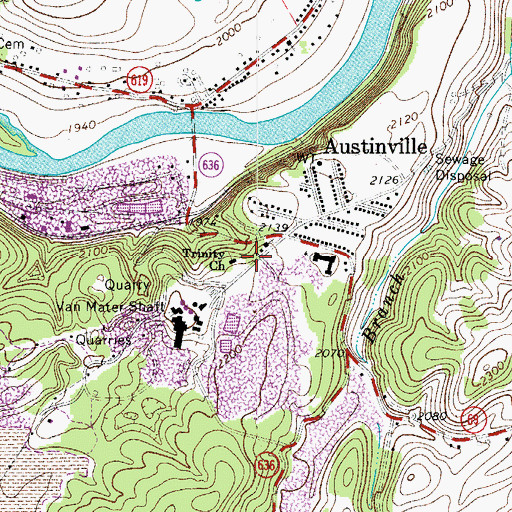 Topographic Map of Trinity Church, VA