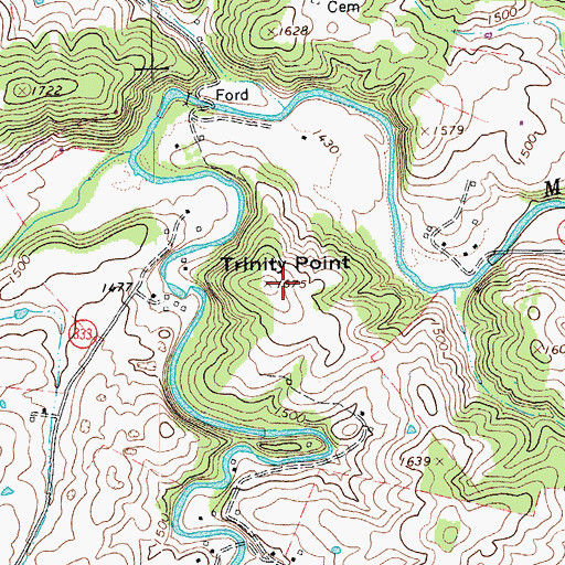 Topographic Map of Trinity Point, VA