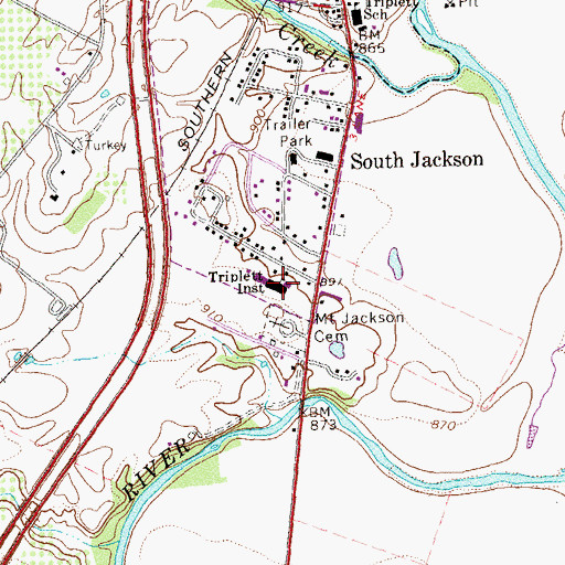 Topographic Map of Triplett Tech, VA