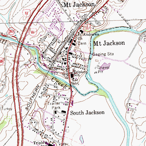 Topographic Map of Triplett Elementary School, VA